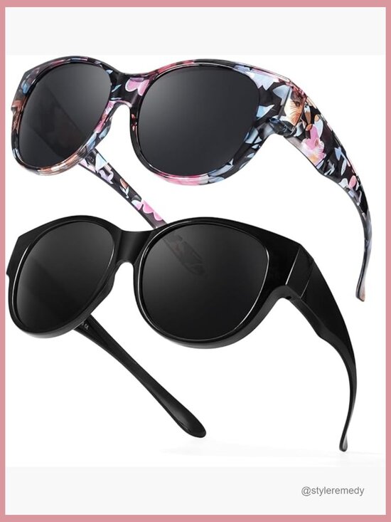 Polarized Fit Over Glasses Sunglasses, UV400 Protection, Plastic Frame